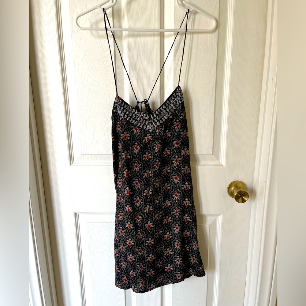 Spaghetti strap tie dress, size S, worn lightly, flowy, backless